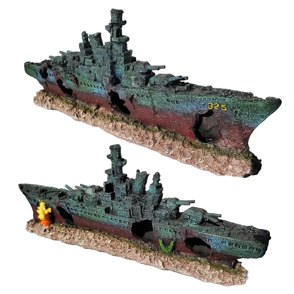 

Креативный декор для аквариума: кораблекрушение, устойчивое к износу, украшение в виде корабля, декорации для аквариумных пещер, аксессуары для декора.