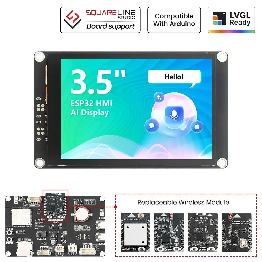 Elecrow CrowPanel Advance 3.5“ HMI Display ESP32-S3 AI-Powered IPS Touch Screen 480x320 Support Arduino/LVGL/Micropython