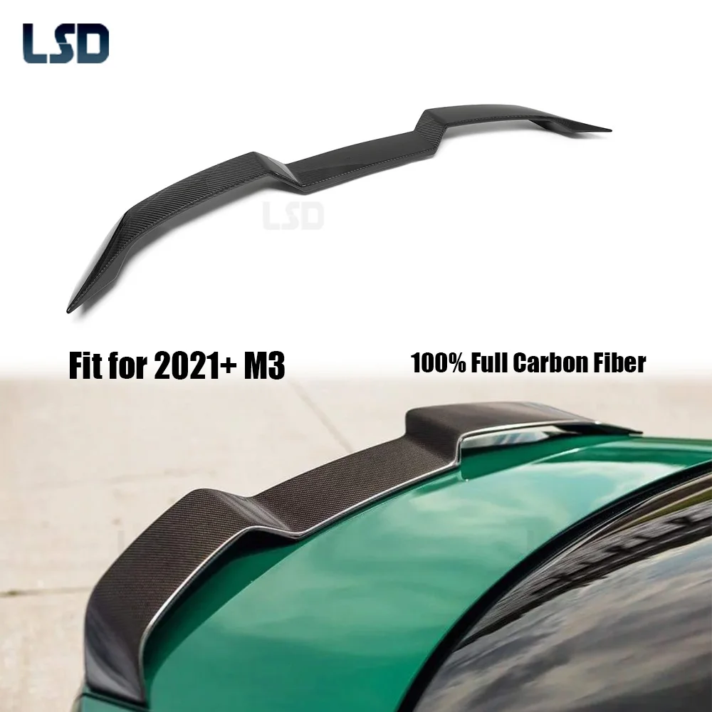 

V Style For 2021+ BMW M3 G80 The 3 Series G20 Real Dry Carbon Fiber Rear Trunk Spoiler Wings Tailfins Duckbill