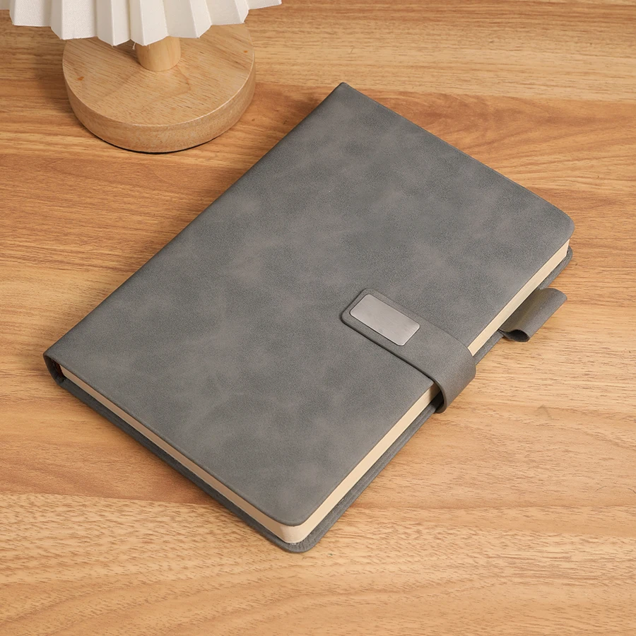 Vintage-Notizbuch aus Leder im A5-Format mit Leder-Notizbuchhülle, personalisierter Softcover und Lesezeichen, perfekt für Unternehmen und Besprechungen – Detail 10