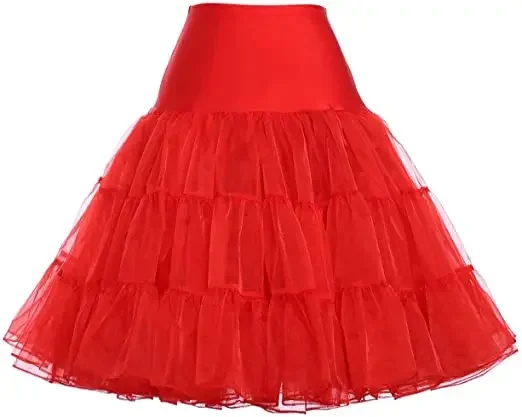 Dames Crinoline Petticoat Onderrok Knielange Half Slips Tutu Rok