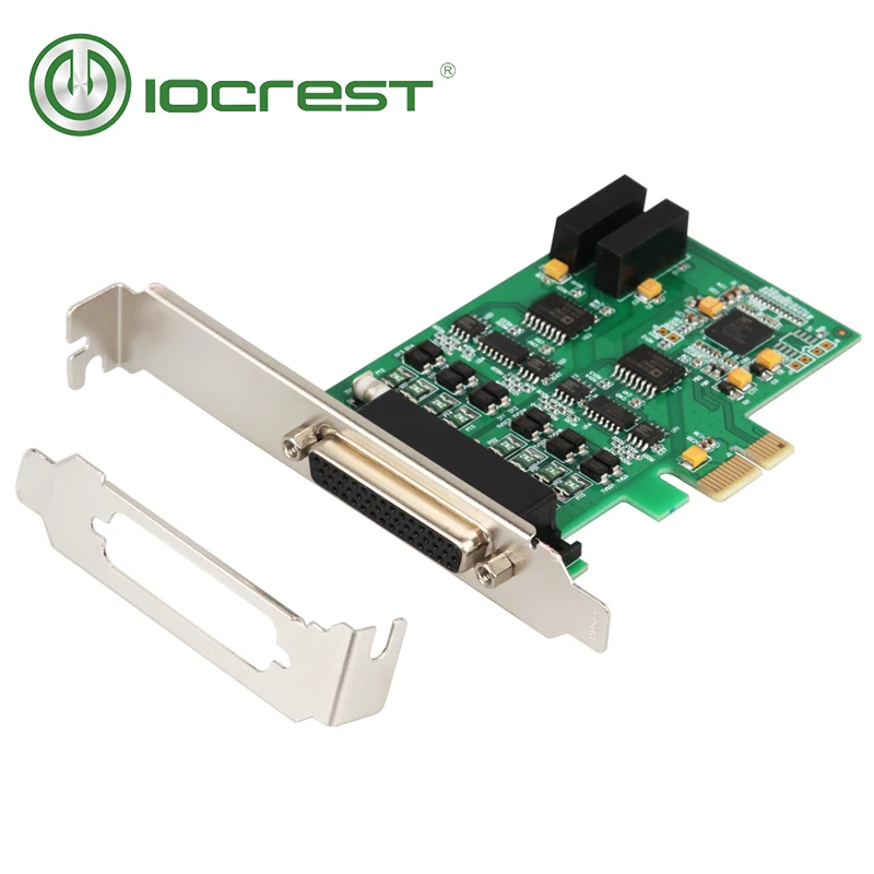 IOCREST PCI Express 2 Ports High Speed RS-422/485 Serial Card Pcie Controller Card Add on Cards EXAR XR17V352 Green