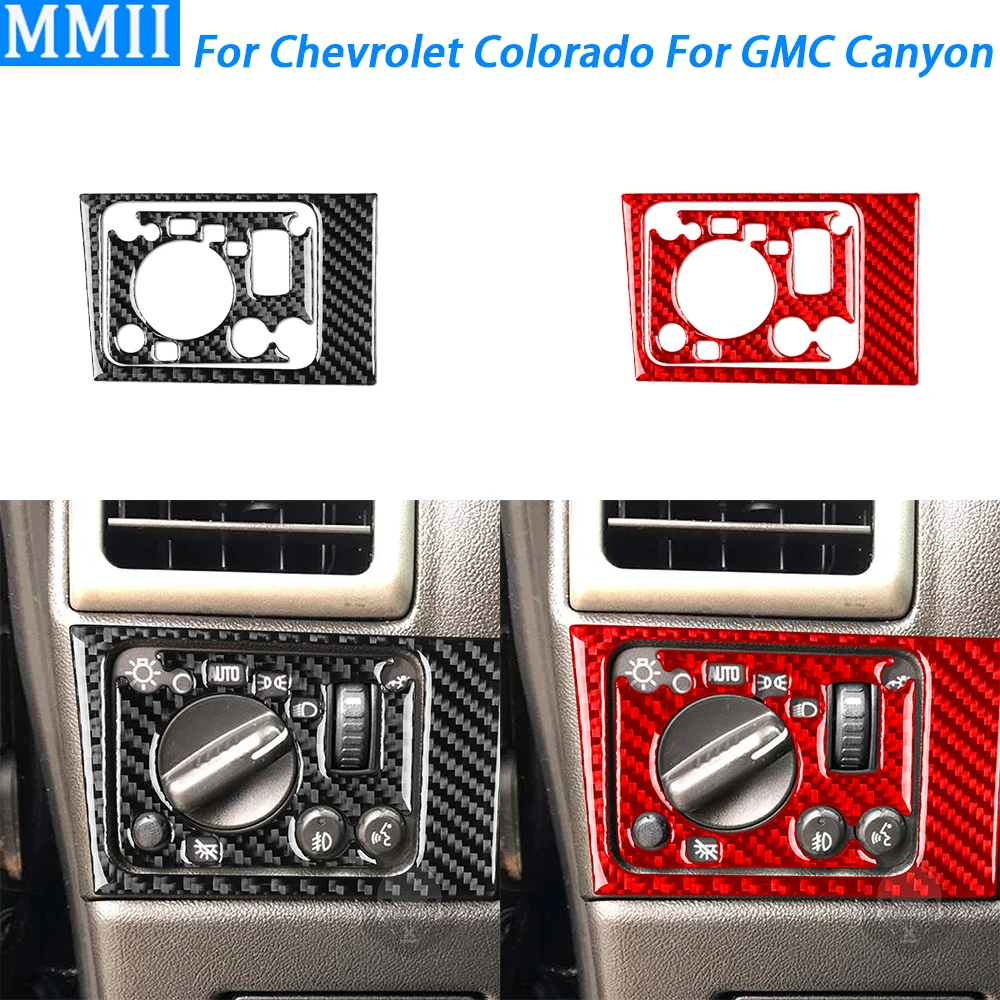 

For Chevrolet Colorado For GMC Canyon 2004-2008 Carbon Fiber Headlight Switch Panel Cover Trim Car Interior Accessories Sticker