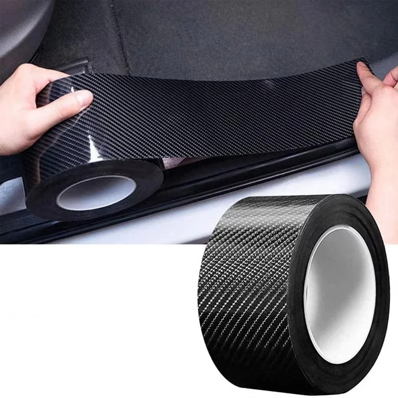 Carbon Fiber Sticker CarDoor Sill Protector Film Anti Waterproof Scratch Tape For Auto Door Sill Edge SideMirror Protection Film