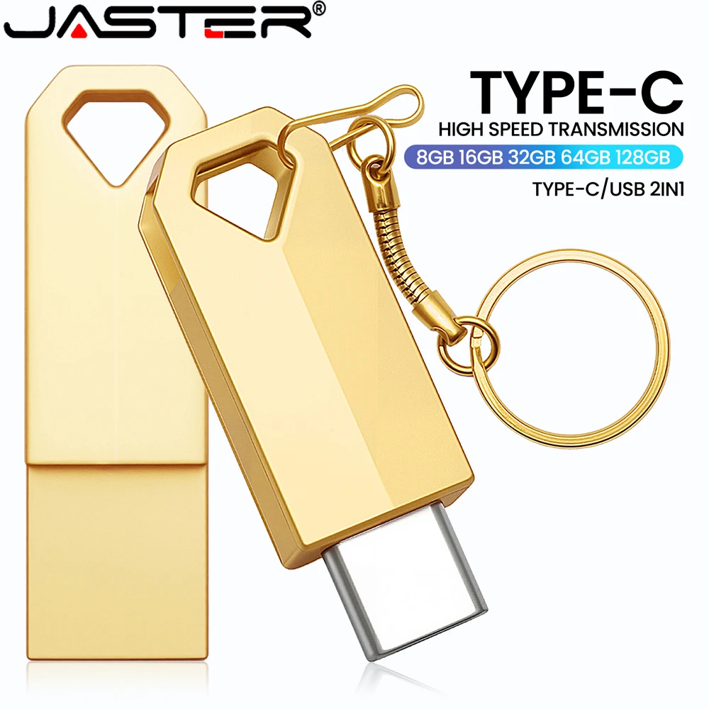 

Mini Metal USB Flash Drive 128GB Gold Rotatable Pen Drive 64GB Free Key Chain Memory Stick 32GB 00% Real Capacity U Disk 16GB