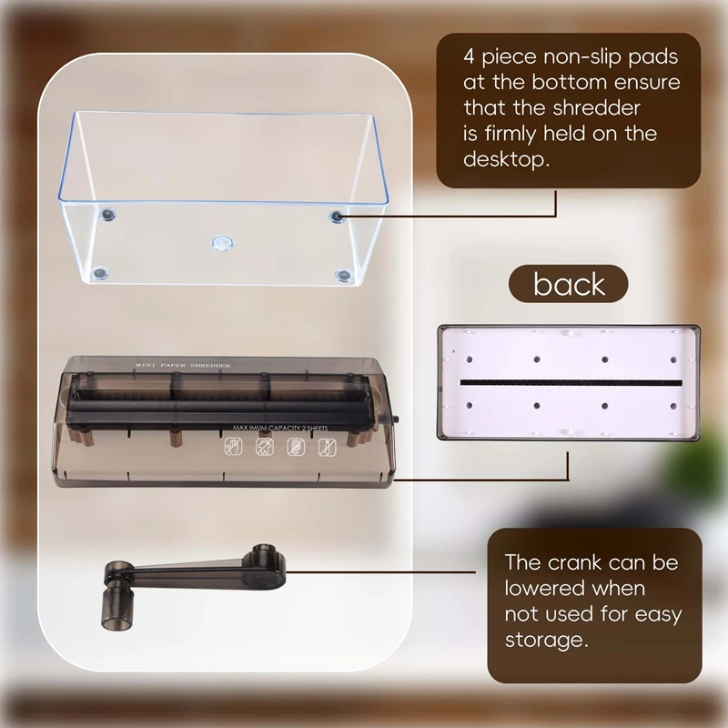 Hand Shredder, Manual Paper Cutting Machine A4 for Home, Mini Portable Manual Shredder for Home, School and Office-A69M
