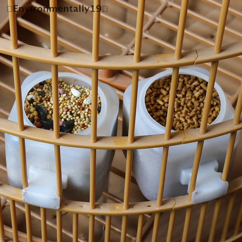 (Envi) 1/5 個鳥ペット自動給餌器防沫鳥ケージアクセサリー食品容器ハトオウム給餌カップボウル