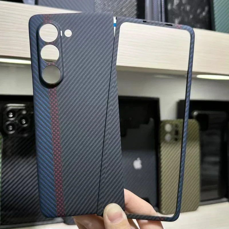 

Genuine Real Carbon Fabric Fiber Aramid Case For Samsung Galaxy Z Fold5 Fold 5 Super Thin Ultra Thin Ultrathin Light Cover