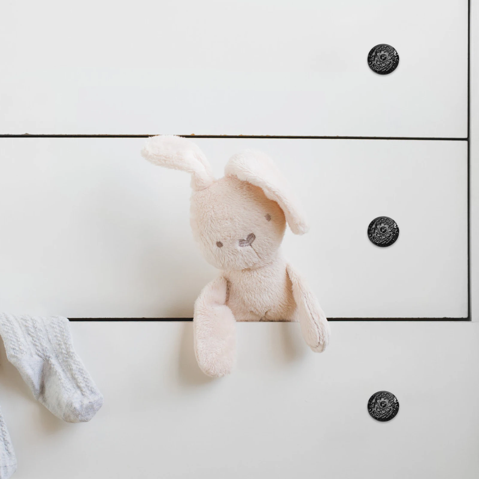 

4Pcs Ceramic H Vintage Flower Pattern Round Pulls Dresser Knobs Single Hole Cabinet Wardrobe Hardware