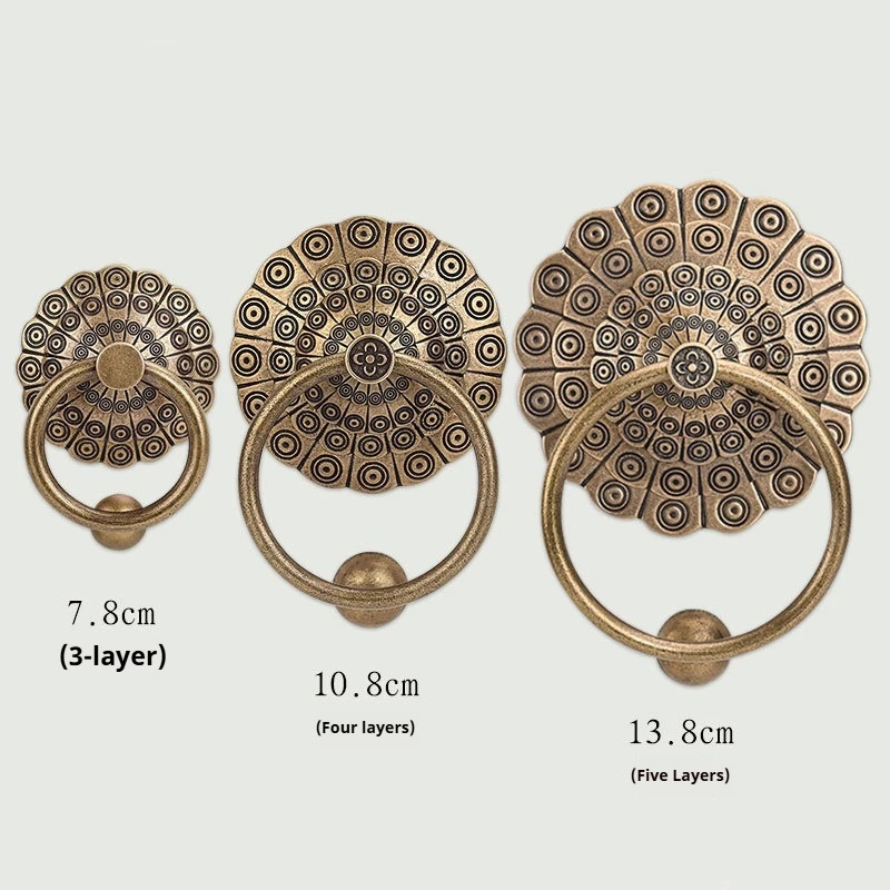 Chinese Antique Style Door Handle Wooden Door Brass Door Ring Knocker Villa Antique Bronze And Ancient Building Door Handle