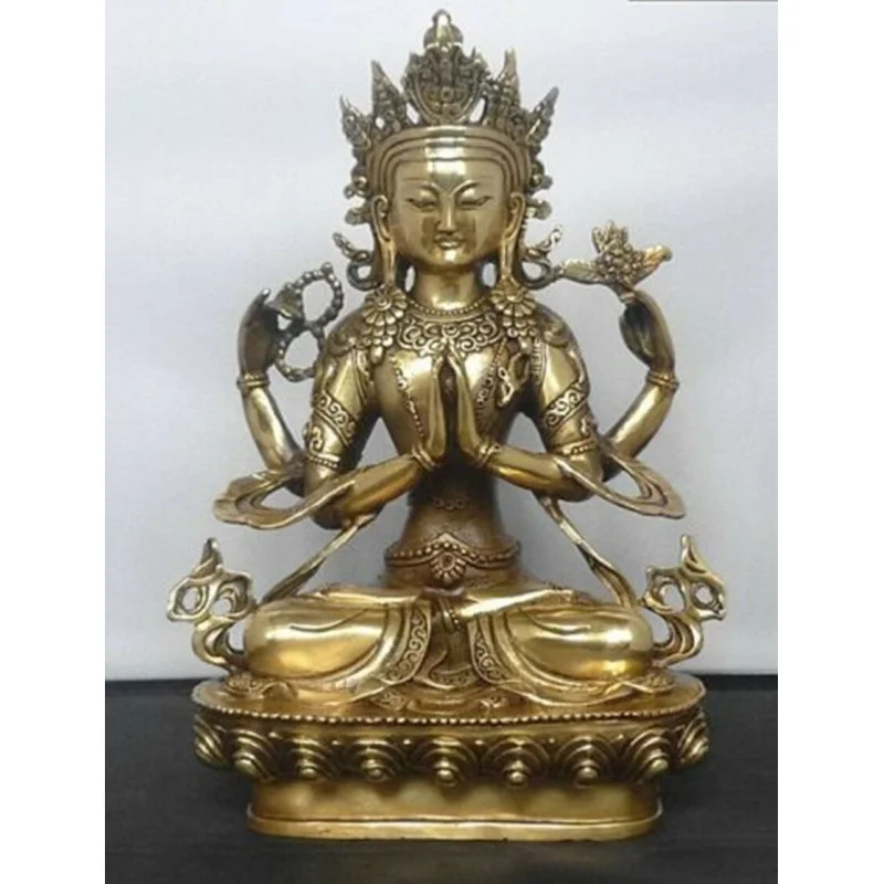 

11inch Tibet Bronze Four Armed Guanyin