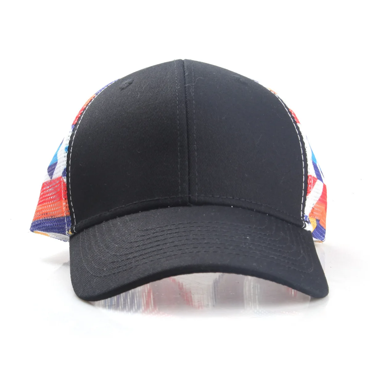 หมวกเบสบอลพิมพ์ลายโลโก้ไล่สี  ตาข่ายเรียบ ป้องกันแสงแดด สำหรับกิจกรรมกลางแจ้ง ไม่เสียรูปทรง