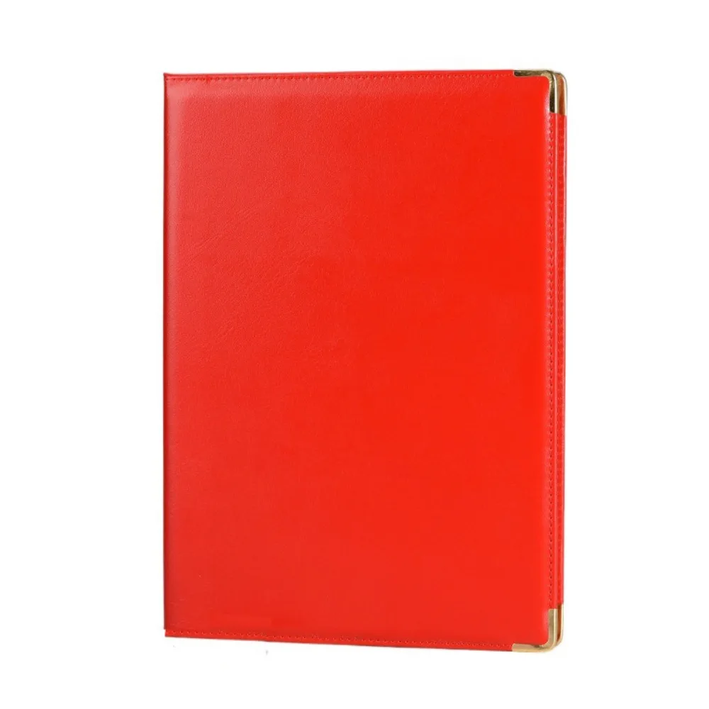 

PU Leather A4 Agreement Folder Protective No Inserts Certificate Diploma Cover Corner Slots Reinforced Edges