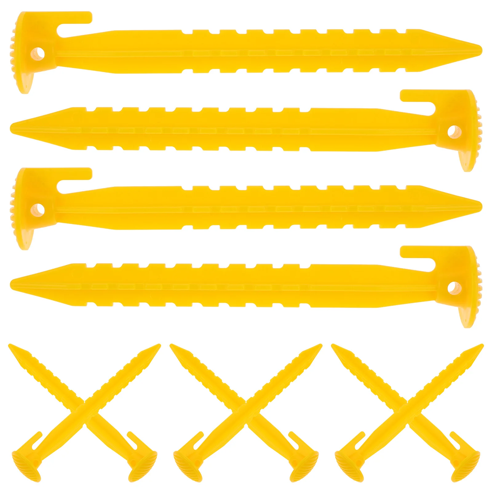 

12Pcs Tent Stakes Portable Heavy Duty PP Plastic Camping Pegs Outdoor Lawn Tarp Stakes Durable Strong Holding Power