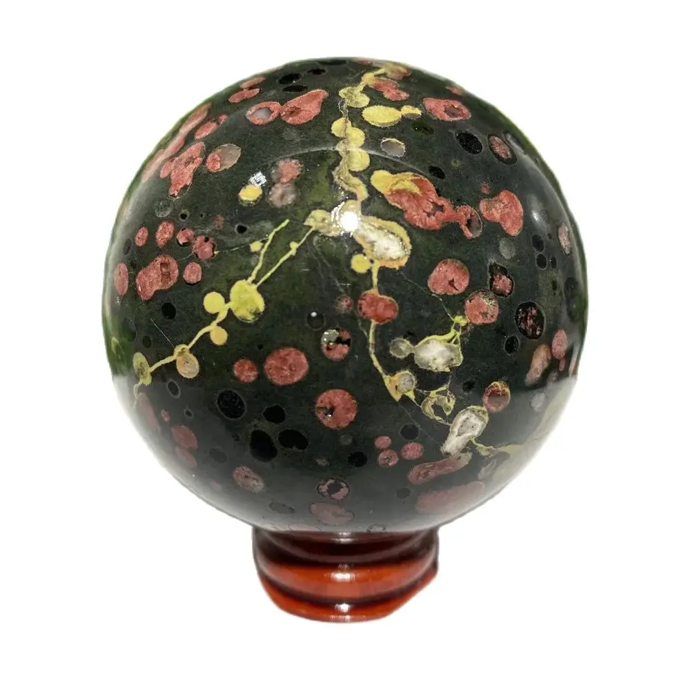 

Plum Blossom Jasper ball Natural Crystal Healing Stones For Home Decoration Gift Mineral gem specimen sphere