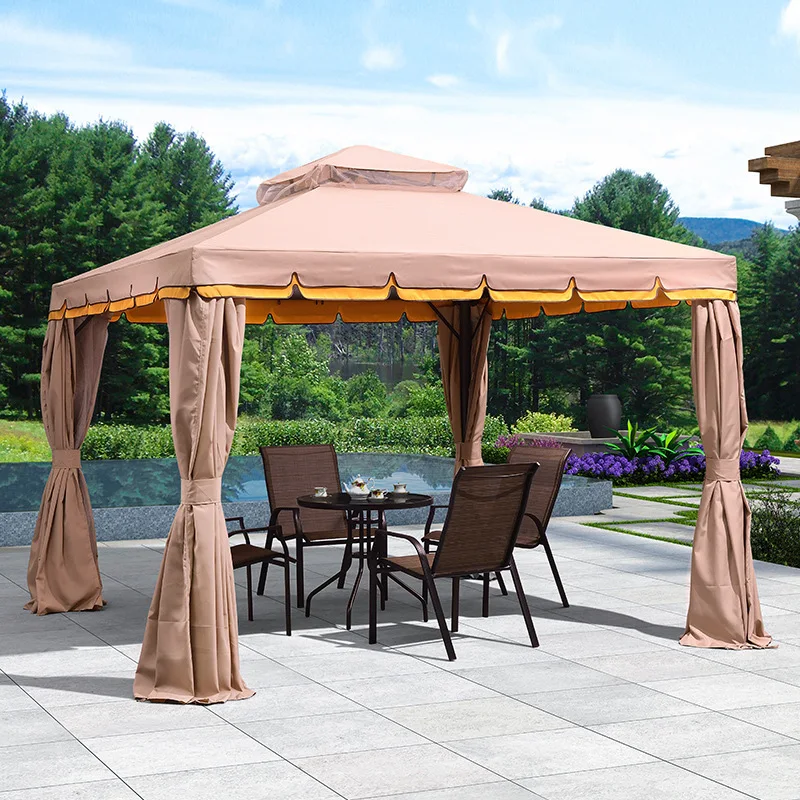 

Waterproof Terrace Luxury Gazebo Aluminum Roman Gazebo Sky Curtain Outdoor Steel Garden Gazebo Tent