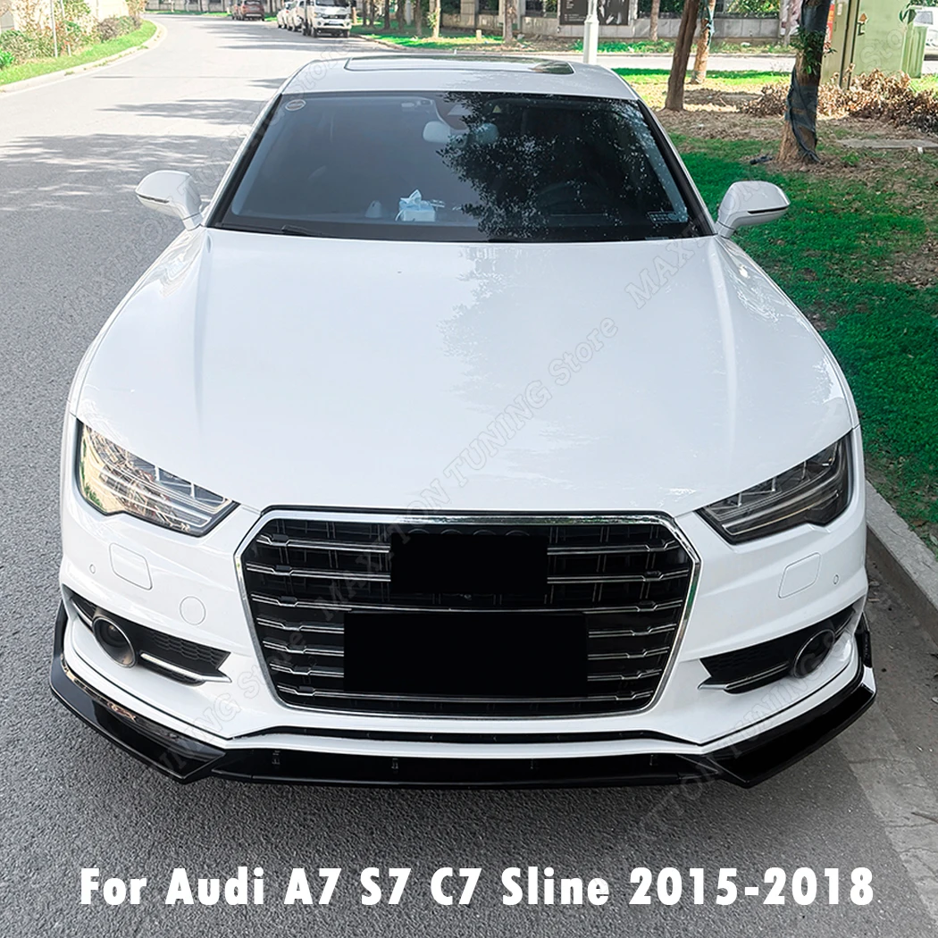 

Для Audi A7 S7 C7 Sline 2015 2016 2017 2018, подтяжка лица, передний бампер, спойлер Canard, сплиттер, диффузор, подбородок, обвесы