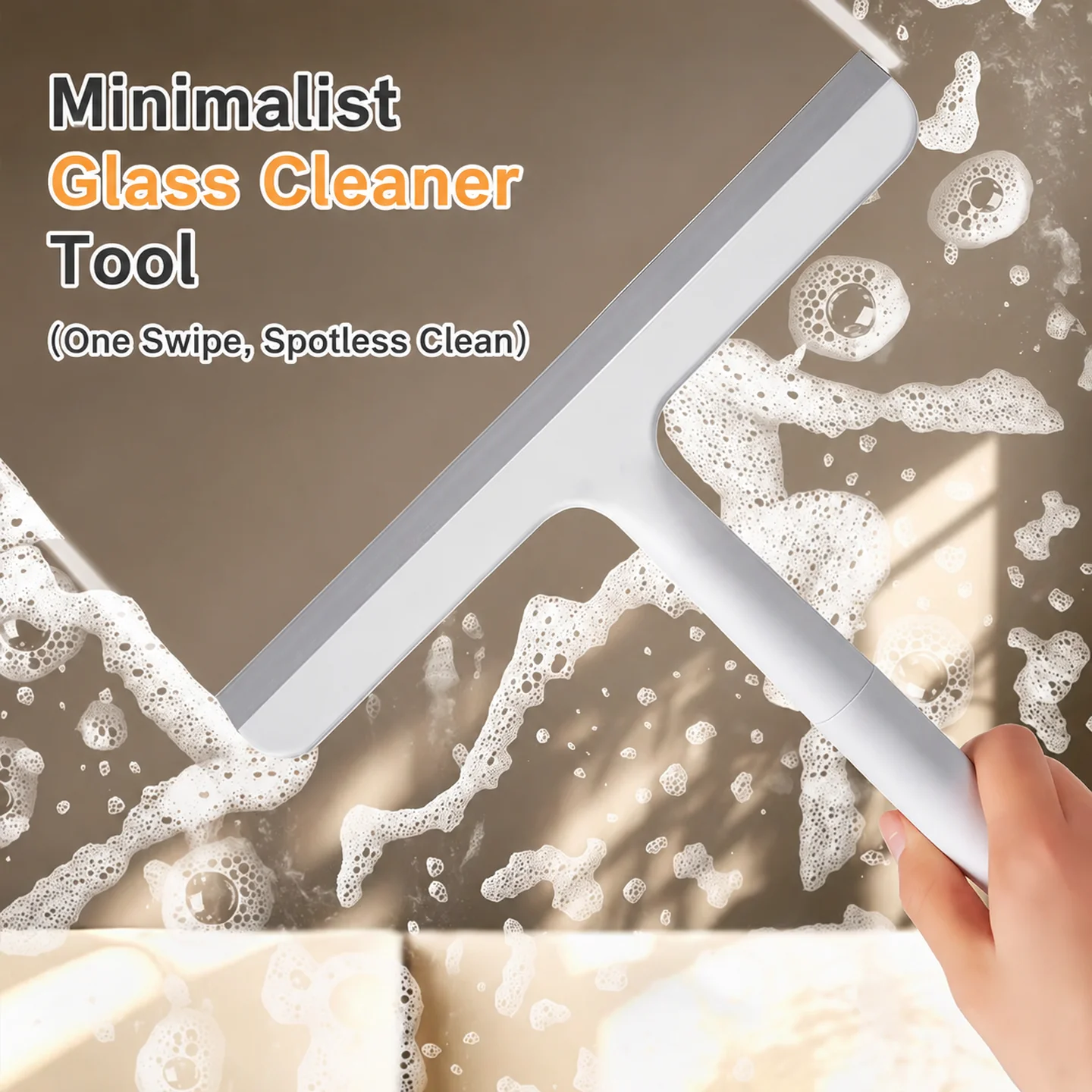 Window Silicone Squeegee Streak Free Glass Wiper with Hanging Ring for Mirror Shower Water Remover Household Car Cleaning