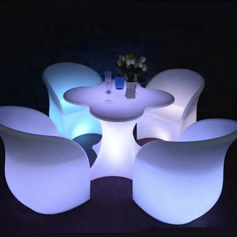 

Berserk LED Luminous Chair With Backrest Bar KTV Creative Outdoor Balcony Courtyard Leisure Sofa Waterproof And Remote Control