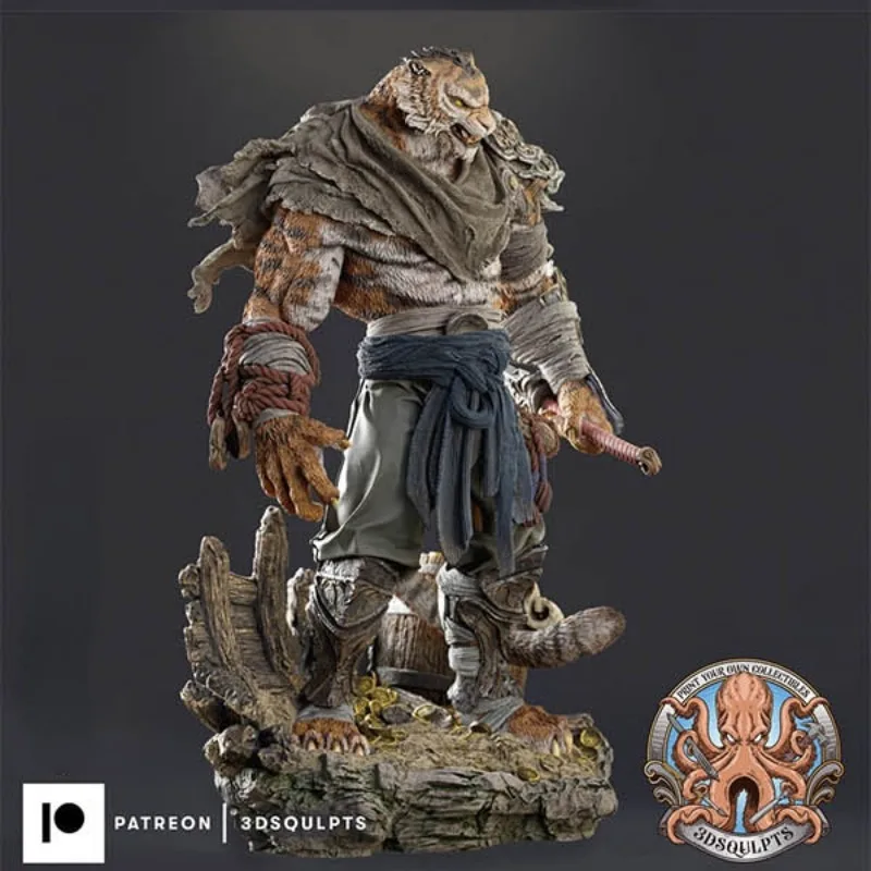 1/24 Scale Resin Figure Model Kit Tiger Warrior Fantasy Hobby Miniature Sculpture Toy Unassembled and Unpainted Free Shipping