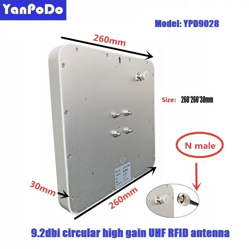 Yanpodo long range 9.2dbi circular uhf rfid outdoor antenna 1-25m waterproof IP67 OEM option for race timing asset tracking