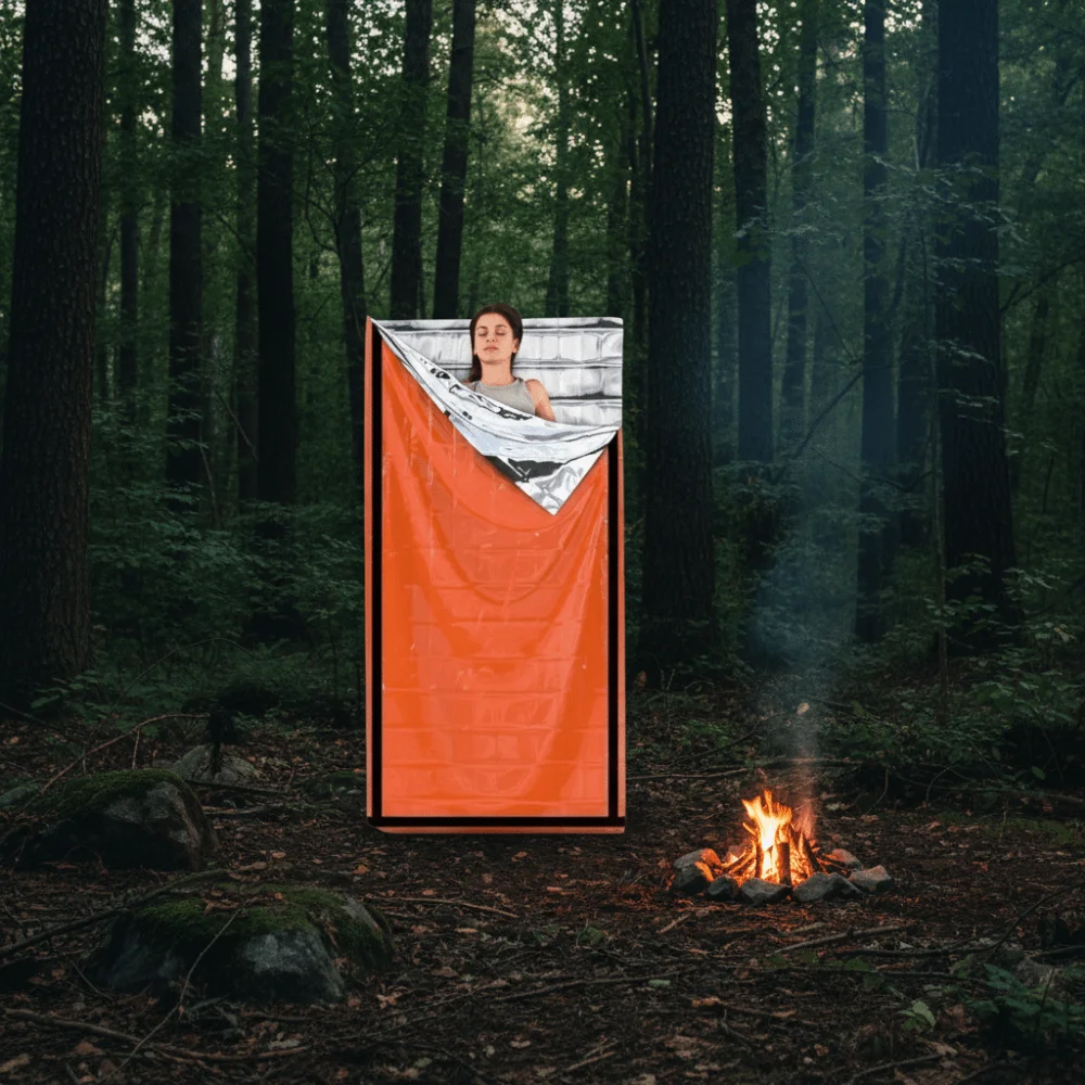 Saco de Dormir de Emergencia Ligero, Impermeable, Portátil, Térmico, Compacto, con Aislamiento Térmico Mejorado