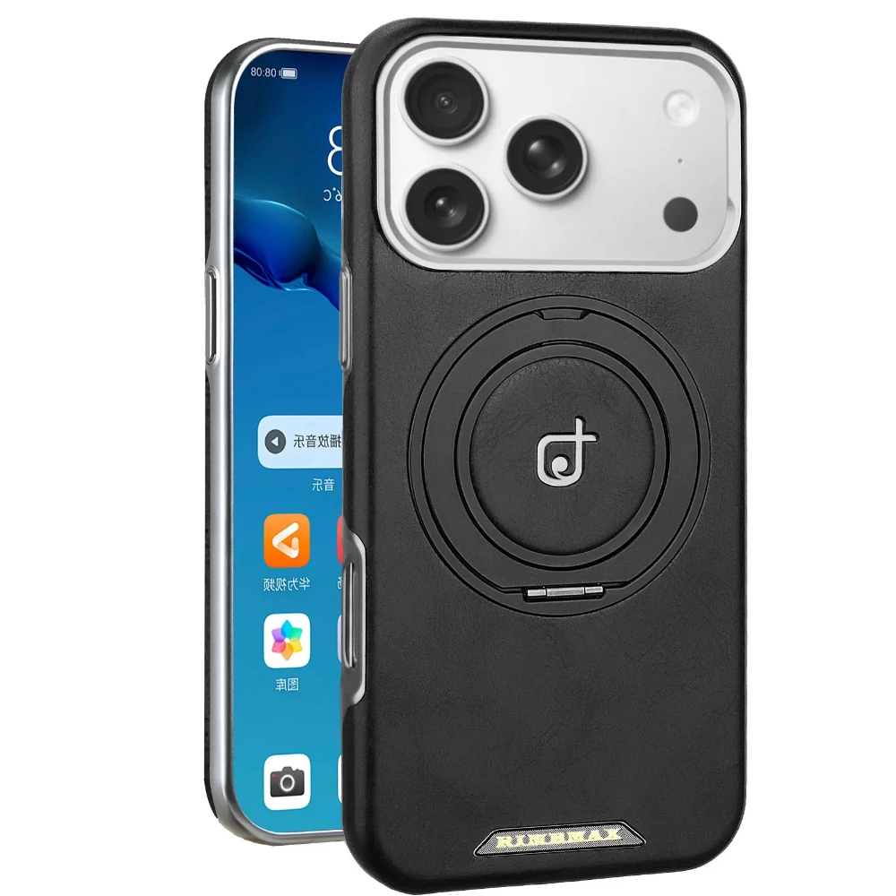 

Magnetic Wireless Charging Leather Case for iPhone 17 Pro Max 16 Pro 17 Air 15 Plus 14 13 12 Rotating Bracket Stand Phone Cover