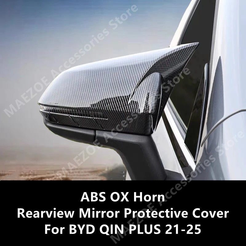 

Для BYD QIN PLUS 21-25 ABS OX Horn Защитная крышка зеркала заднего вида, внешняя модификация автомобиля, защитные аксессуары, ремонт