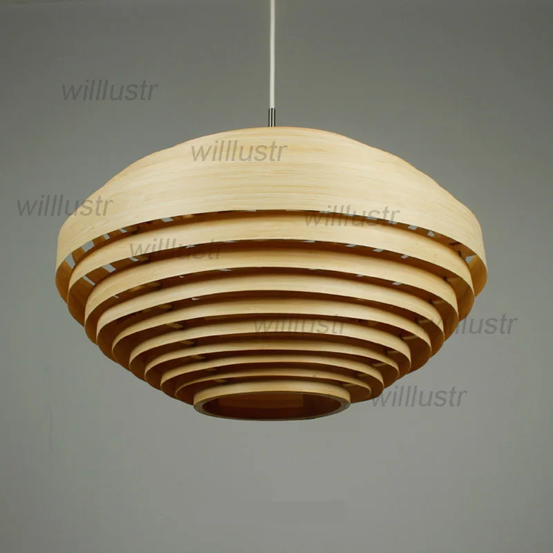 Multilayer Beehive Bamboo Pendant Lamp Hotel Cafe Handmade Oval Wood Shutter Ceiling Chandelier Suspension Hanging Lighting