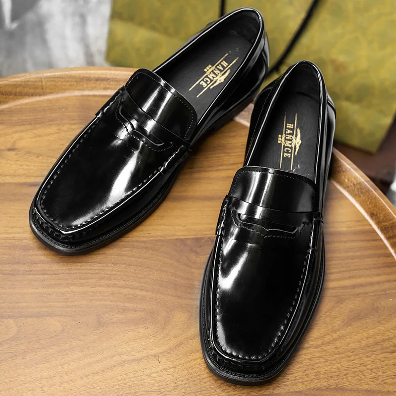 Men's business casual British-style open-toe leather shoes with soft soles Loafers