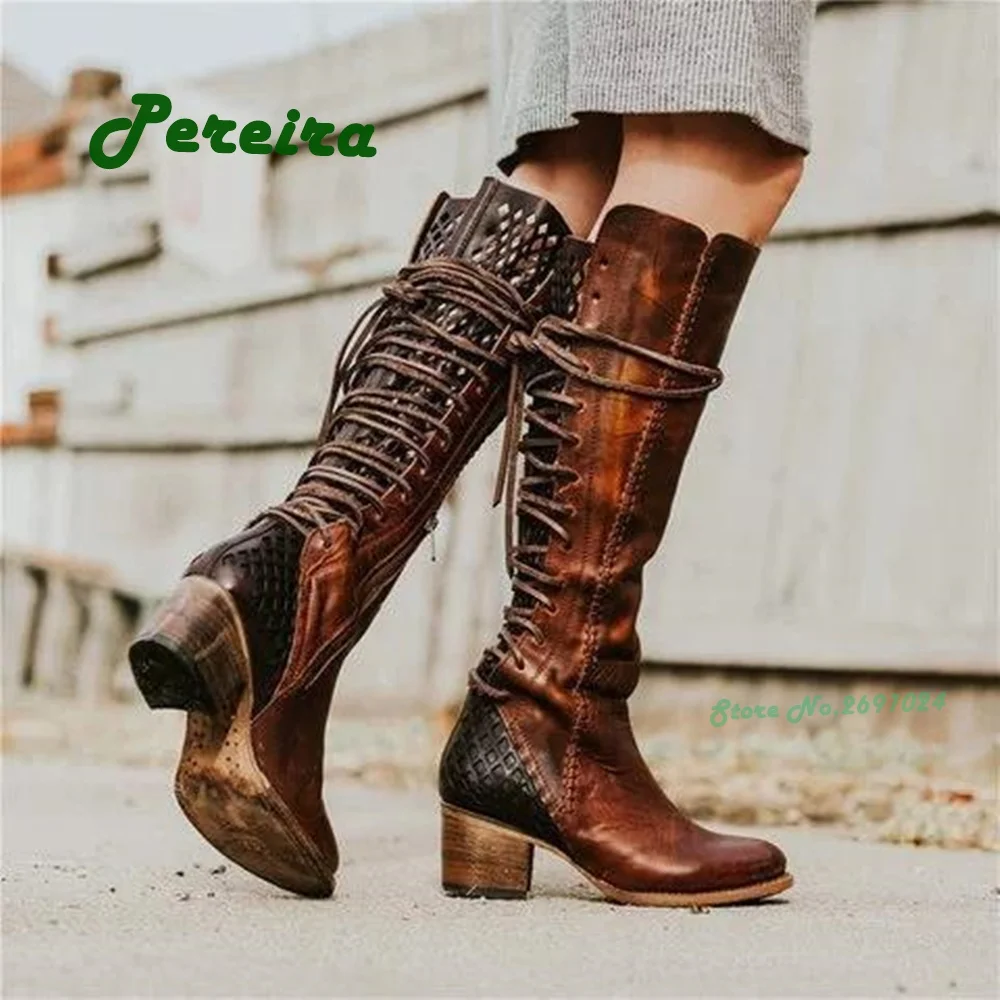 Vintage cowboy laço até botas masculinas gladiador dedo do pé redondo cruz amarrado saltos grossos sapatos casuais masculinos plus size 43 couro rua