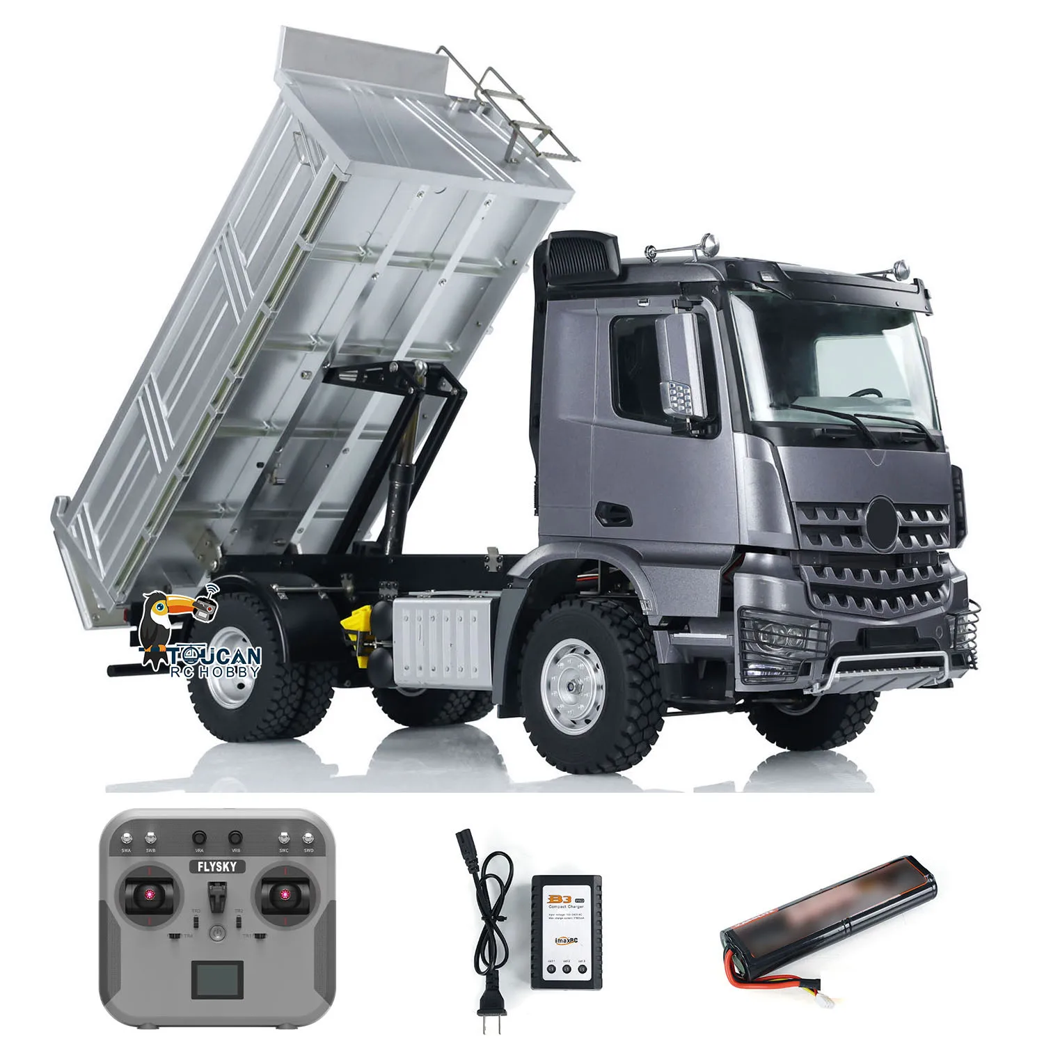 

Kabolite 4x4 1/14 RC Dumper Truck 5701 RTR 2-speed Remote Control Tipper Car Fun and Functional Toy for Kids