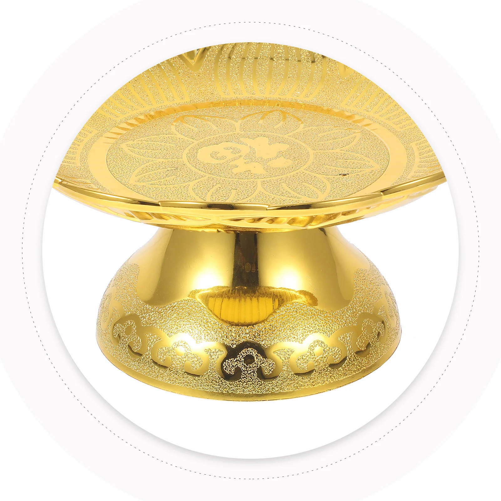 

Lotus Offering Plate Versatile Design Non-Slip Raised Edge Temple Fruit Holder Worship Offering Plate