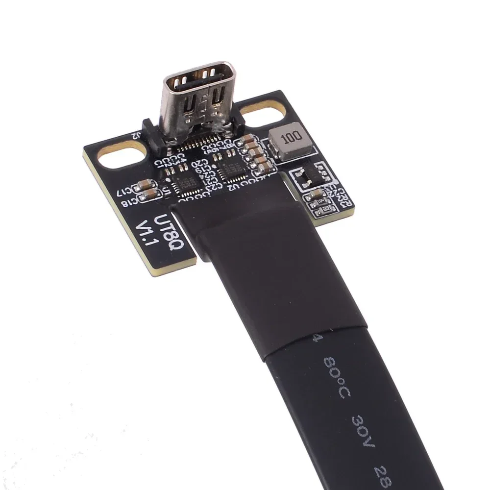 ADT-Link Internal USB 3.2 Gen 2 Type-C Female to Type-E Male Shielded Flat Ribbon Cable IC Adapter ITX/ATX Mainboard A4 Extender