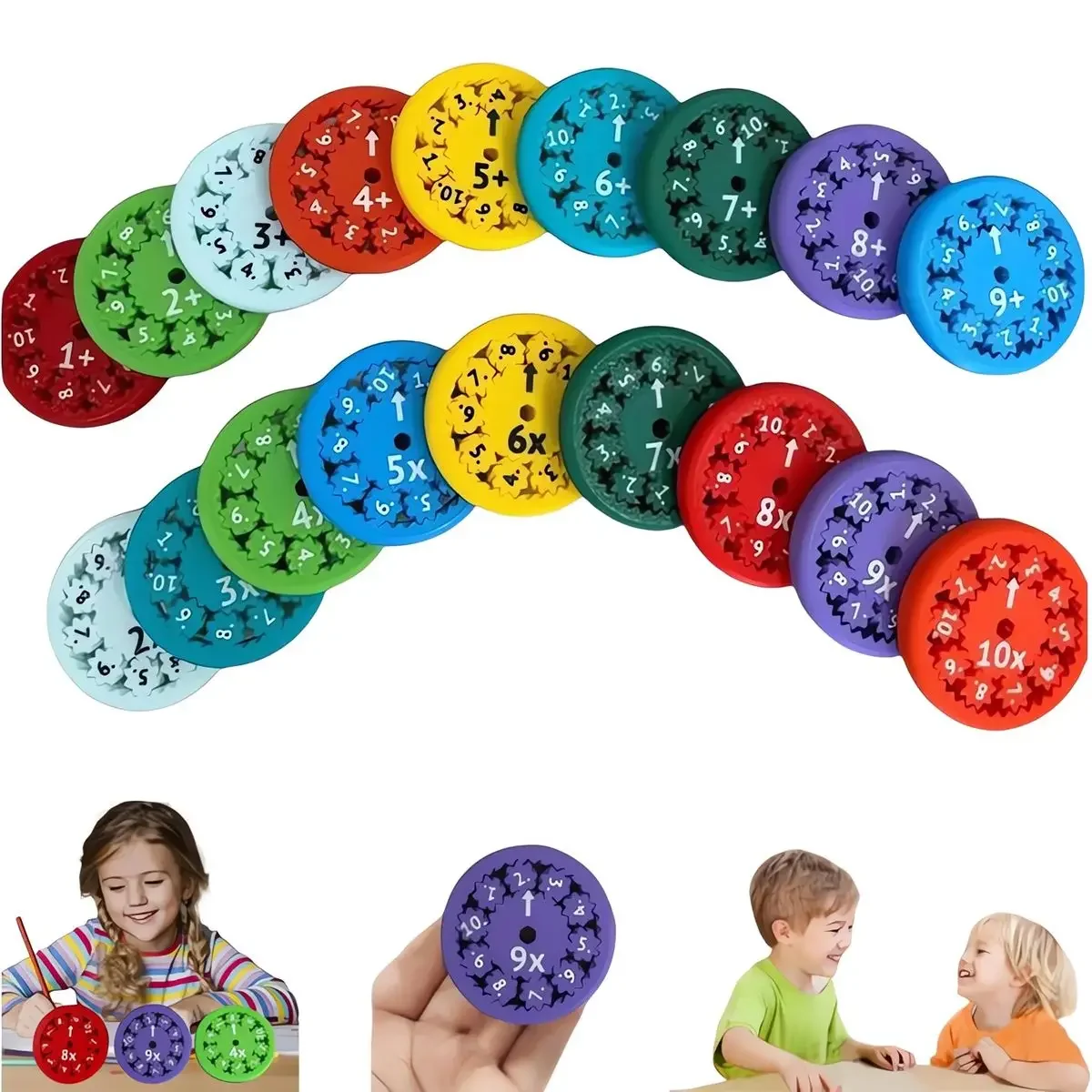 9Pcs Table Game Math Fidget Spinners Toy Learning Arithmetic Multiplication Division Addition Subtraction Multiplication Toys