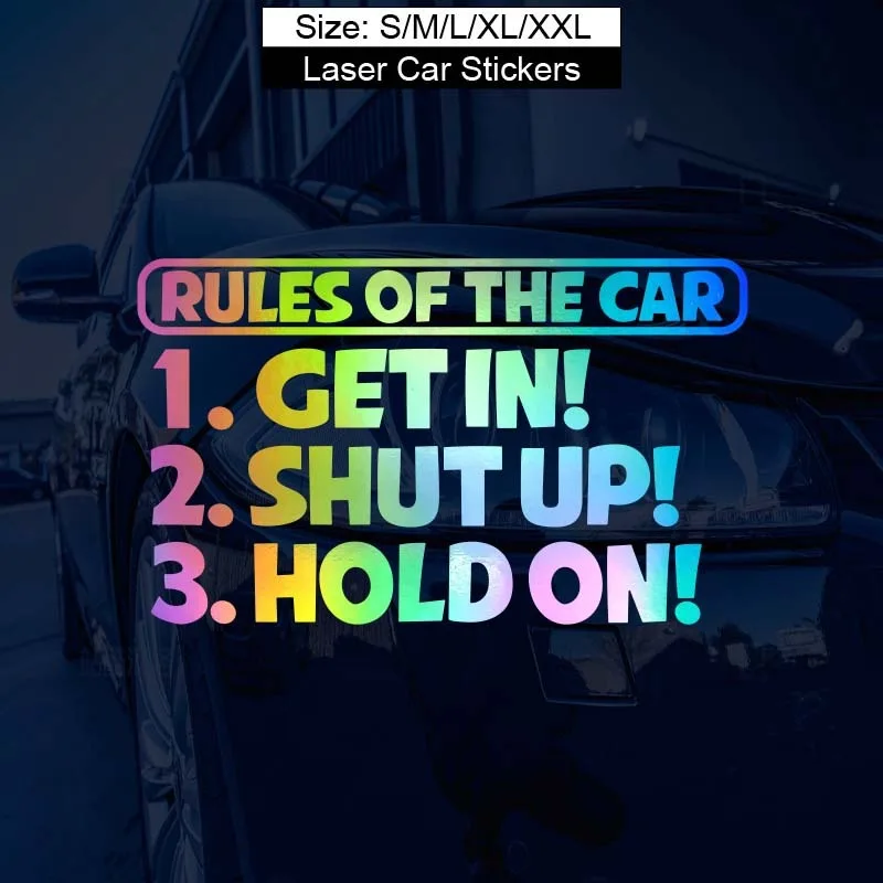 Fun Rules Ofthe 1.car Get In 2.shutup! 3.hold on! Car Sticker Vinyl Car Stickers Cool Car Window Decor Hot Selling
