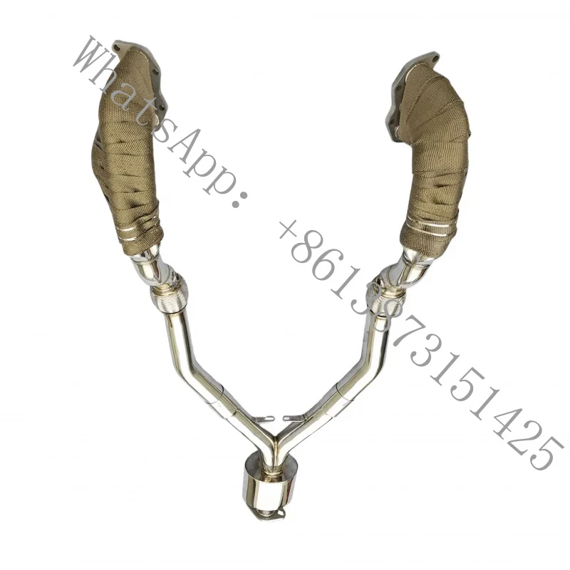 

Suitable High Flow Exhaust Downpipe and Exhaust Manifold Header Fit STI S204 3.0 2005, Stainless Steel Exhaust Sy