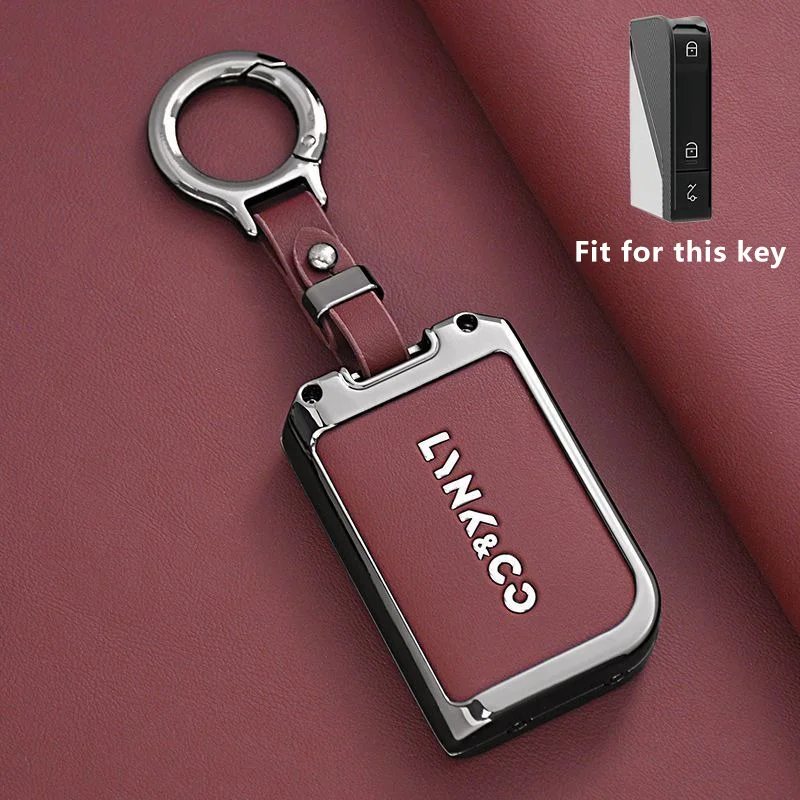 Autoschlüsseletui aus Zinklegierung für LYNK&CO 08 LYNKCO LYNK CO Link & Co 08 Fernbedienungsabdeckung Shell Schlüsselanhänger Halter Fob Zubehör – Detail 5