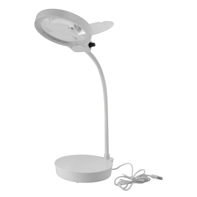 Glass With 36 LED Lights 2X 13X Magnifying Lens Desk Lamp Adjustable Gooseneck Table And Desk Lamp USB Powered Magnifier