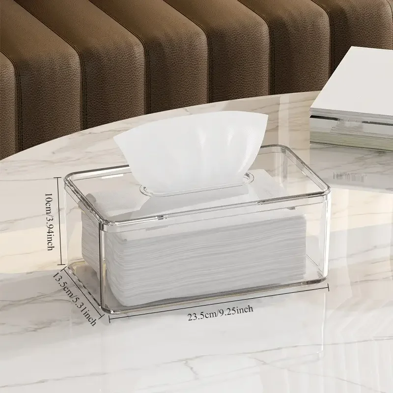 

New Clear Acrylic Tissue Box Holder Tissue Dispenser Napkin Holder Car Home Office Desktop Storage Box Organizer Tissue Boxes