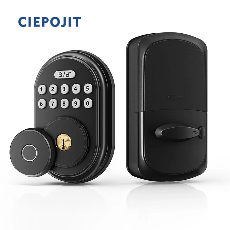 CIEPOJIT Keyless entry door lock electronic door lock, smart latch lock with automatic lock, safe waterproof smart lock