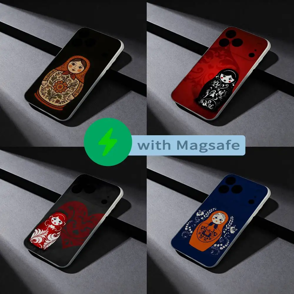 

Russian Doll Matryoshka Phone Case For iPhone 17,16,15,14,13,12,X,XS,Pro,Max,Plus,E,Air,Mini with Magsafe Magnetic Frosted Clear