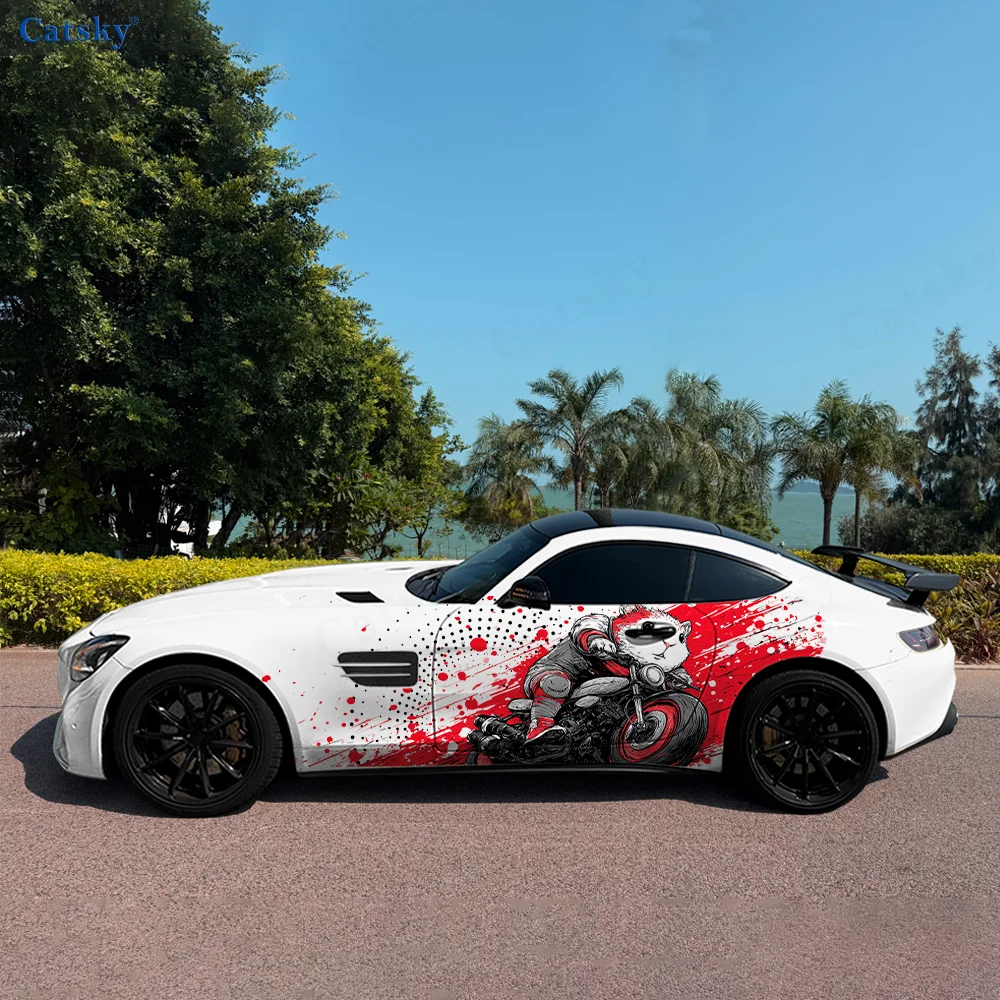 

Hamster Motorcycle Red Car Vinyl Wraps Decal Self-adhesive PVC Sticker Suitable for Trucks SUV Decoration Auto Accessories Gift