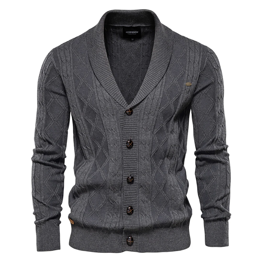 

V-neck cotton AG cardigan men's casual single-breasted solid color business men's cardigan new winter fashion sweater for men