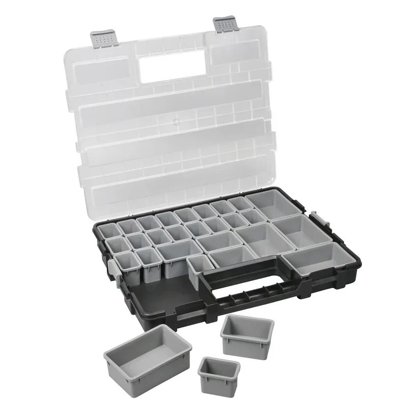 Stackable Toolbox Multi-grid Parts Storage Box Plastic Accessory Tool Box for Hardware Parts Screws Organizer Workshop Tool Case