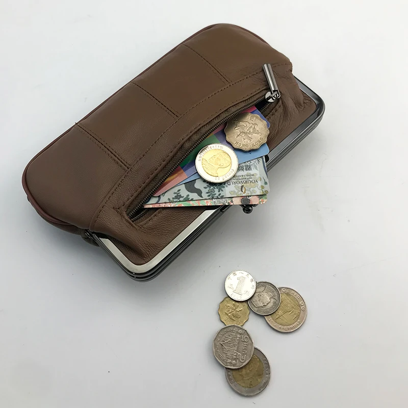BELLO TUTTI New Women Genuine Leather Key Wallets Mini Coin Purse Metal Hasp Sheepskin Card&ID Holder Bag Money Clip Phone Bag