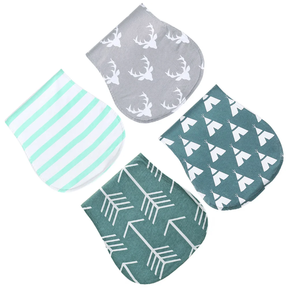 4pcs Baby Burp Cloths Feeding Towel Practical Three-Layer Burp Towels Nursing Placemat Cloth for Infant