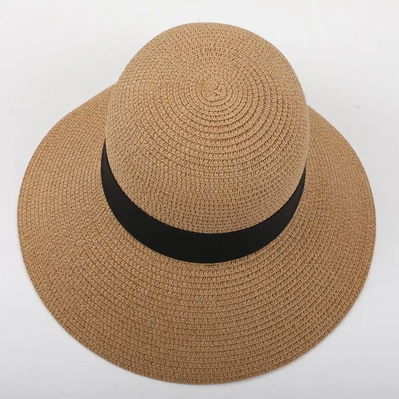 Women Beach Straw Hats Foldable Women\'s Standard Wide Brim Sun Hat Summer Straw Sun Hats Women Beach Straw Hats For Women