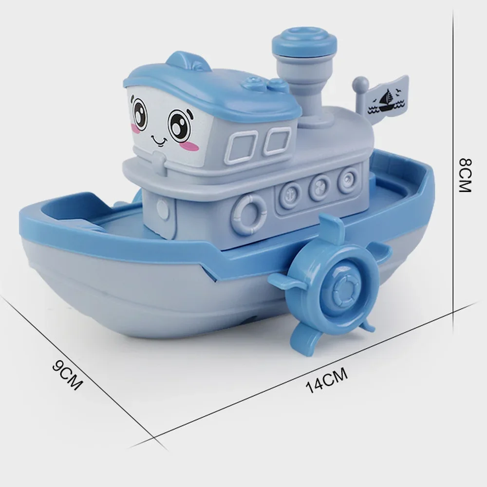 Bath Toys Baby Cute Cartoon Ship Boat Clockwork Toy Wind Up Toy Kids Water Toys Swimming Beach Game for Children Gifts Boys Toys