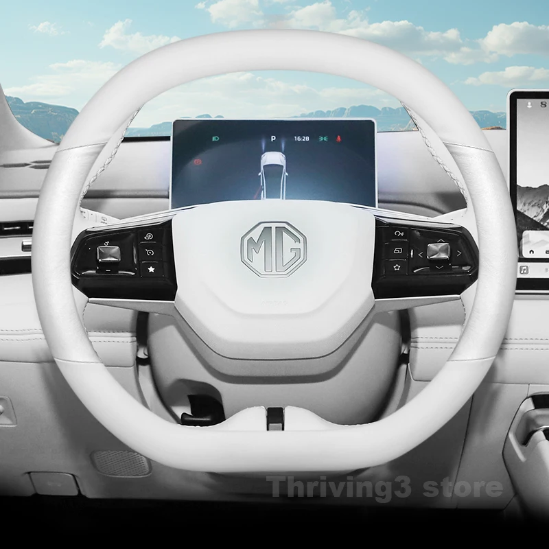 

Leather Car Steering Wheel Cover For ALL NEW MG 3 MG3 MG 4 MG4 EV ONE EHS ES5 2024 2025 Auto interior MG ZS Hybrid Accessories